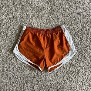Nike Women's Athletic Shorts in Orange and White